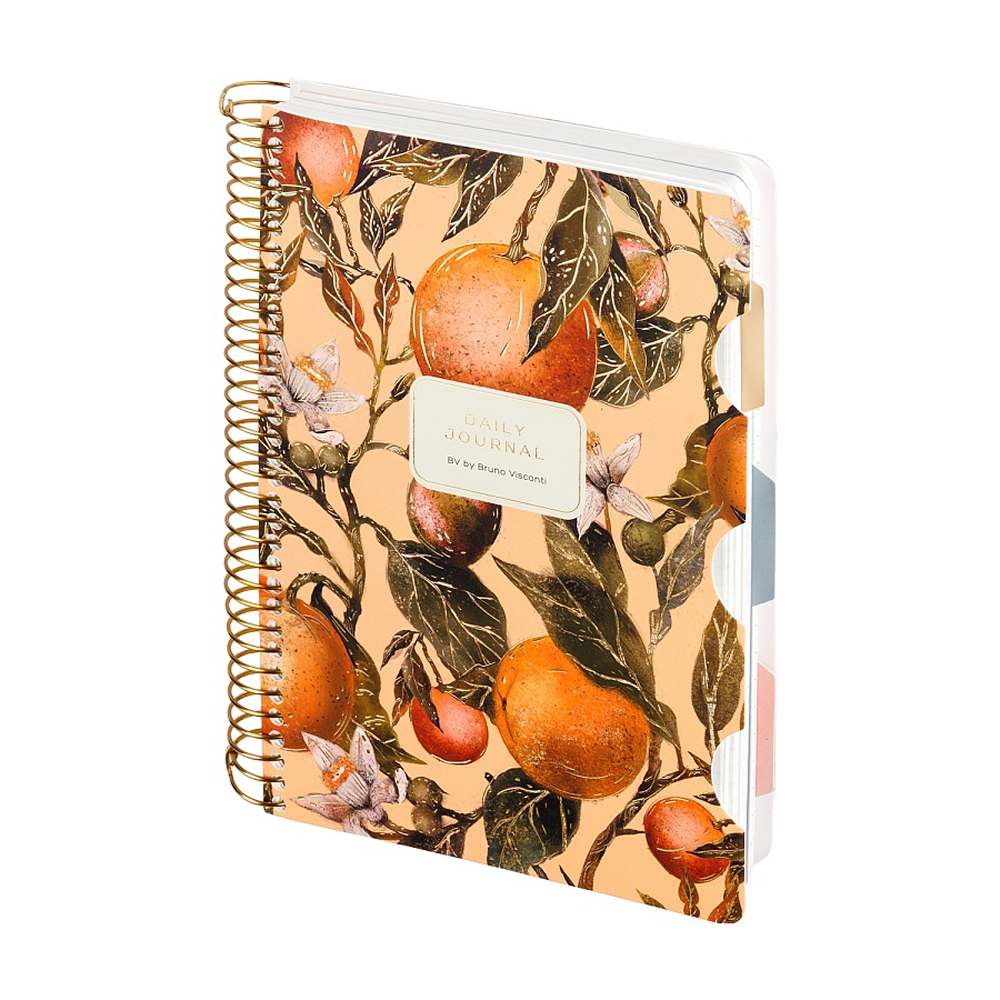 Книга записная "Flora. Paradise. Oranges", A5, 200 листов, клетка, линейка, точка, оранжевый