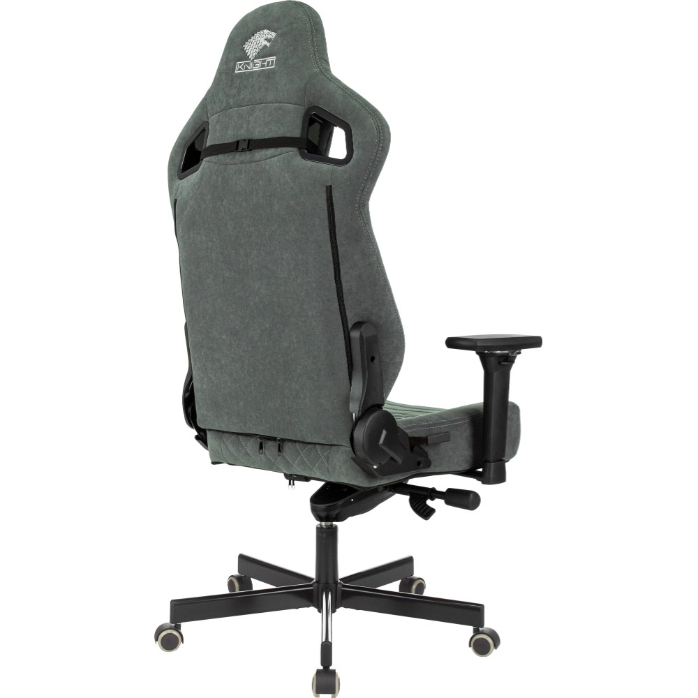 Кресло игровое Бюрократ Knight Hunter, искусственная замша, серый - 7