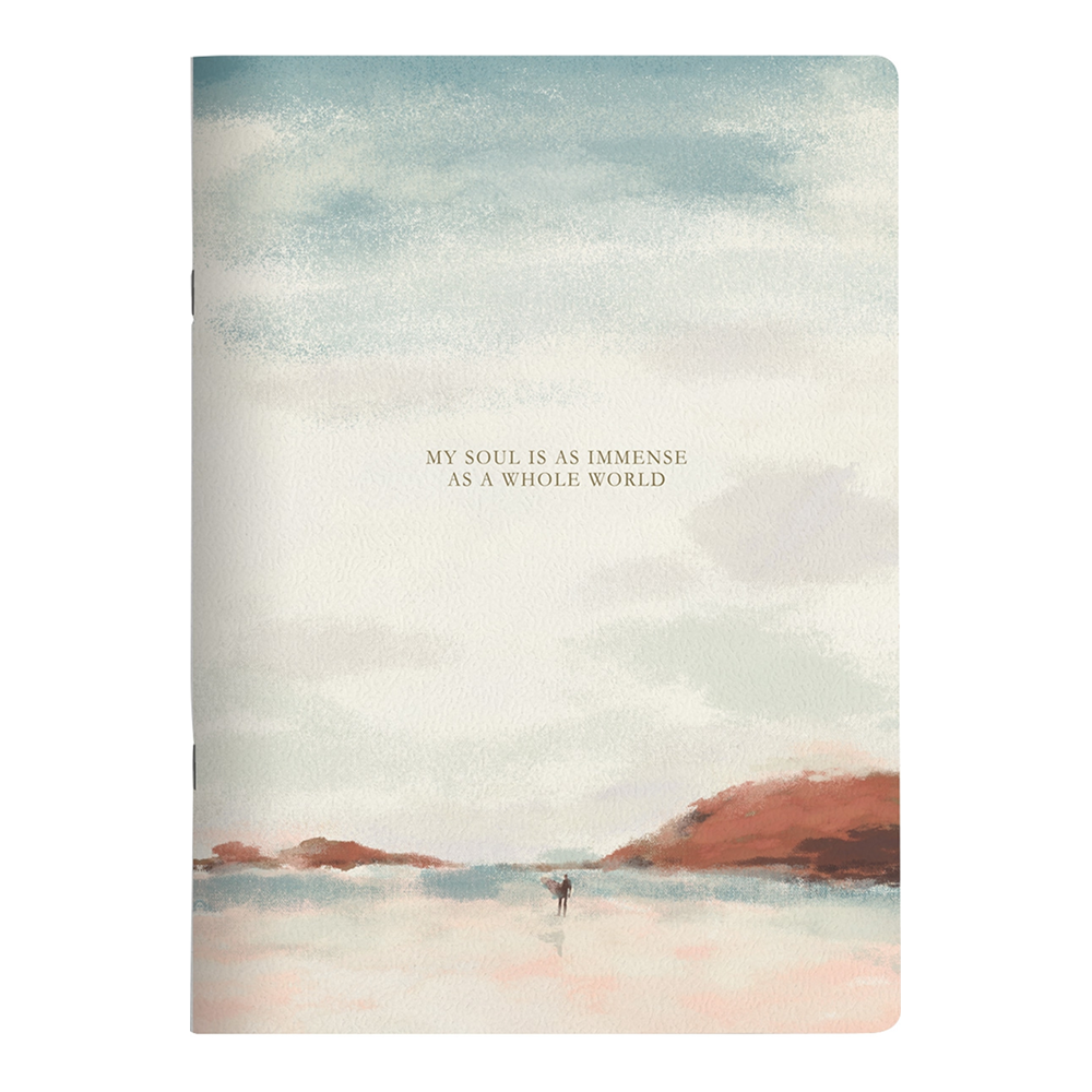 Тетрадь "View пляж", А4, 48 листов, клетка, скоба сбоку, разноцветный