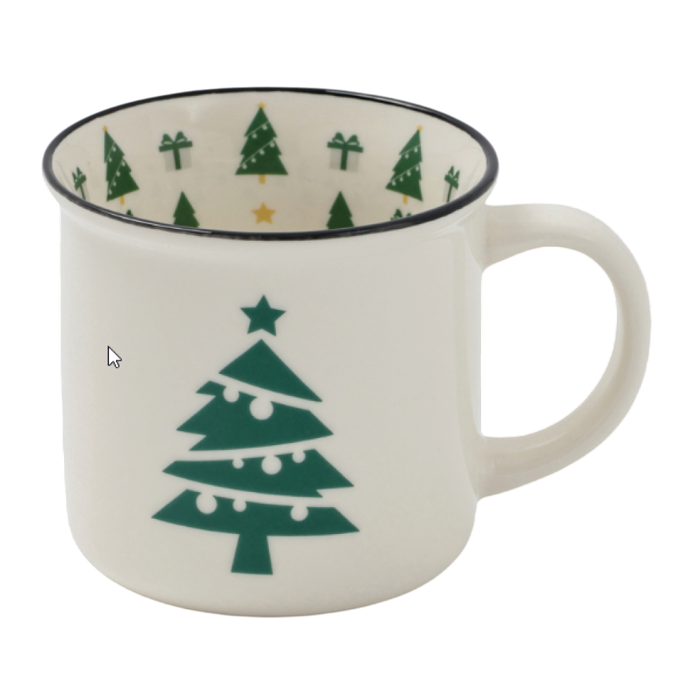 Кружка фарфоровая "Елочка", 440 мл, белый