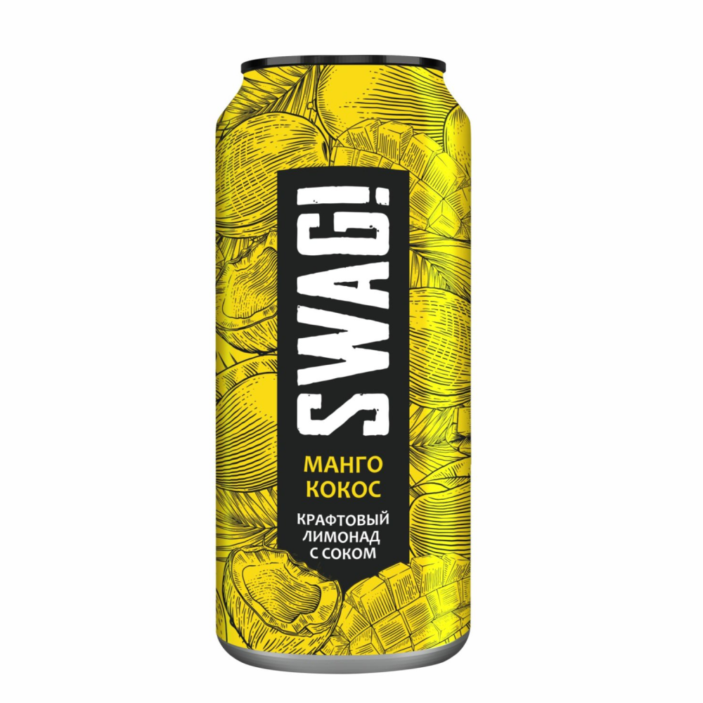 Напиток "SWAG!", вкус манго и кокос, 0.45 л