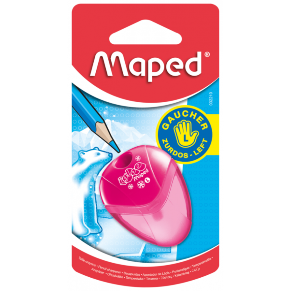 Точилка Maped "IGloo для левши", 1 отверстием, с контейнером, ассорти
