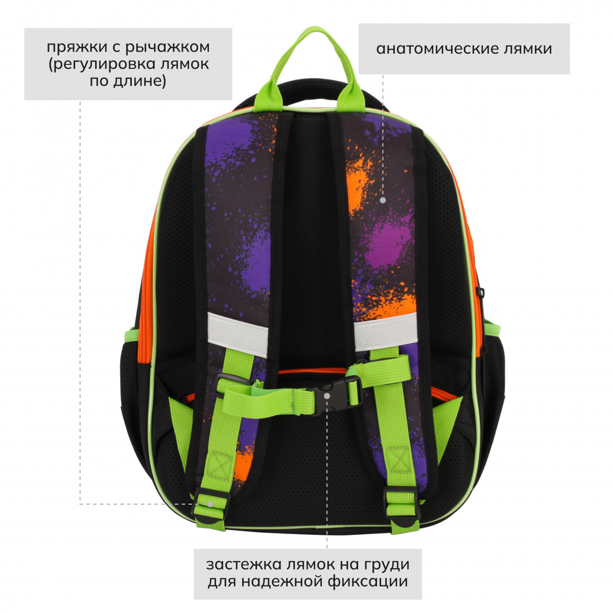 Рюкзак школьный "Comfort Light. Danger Dino", разноцветный - 3