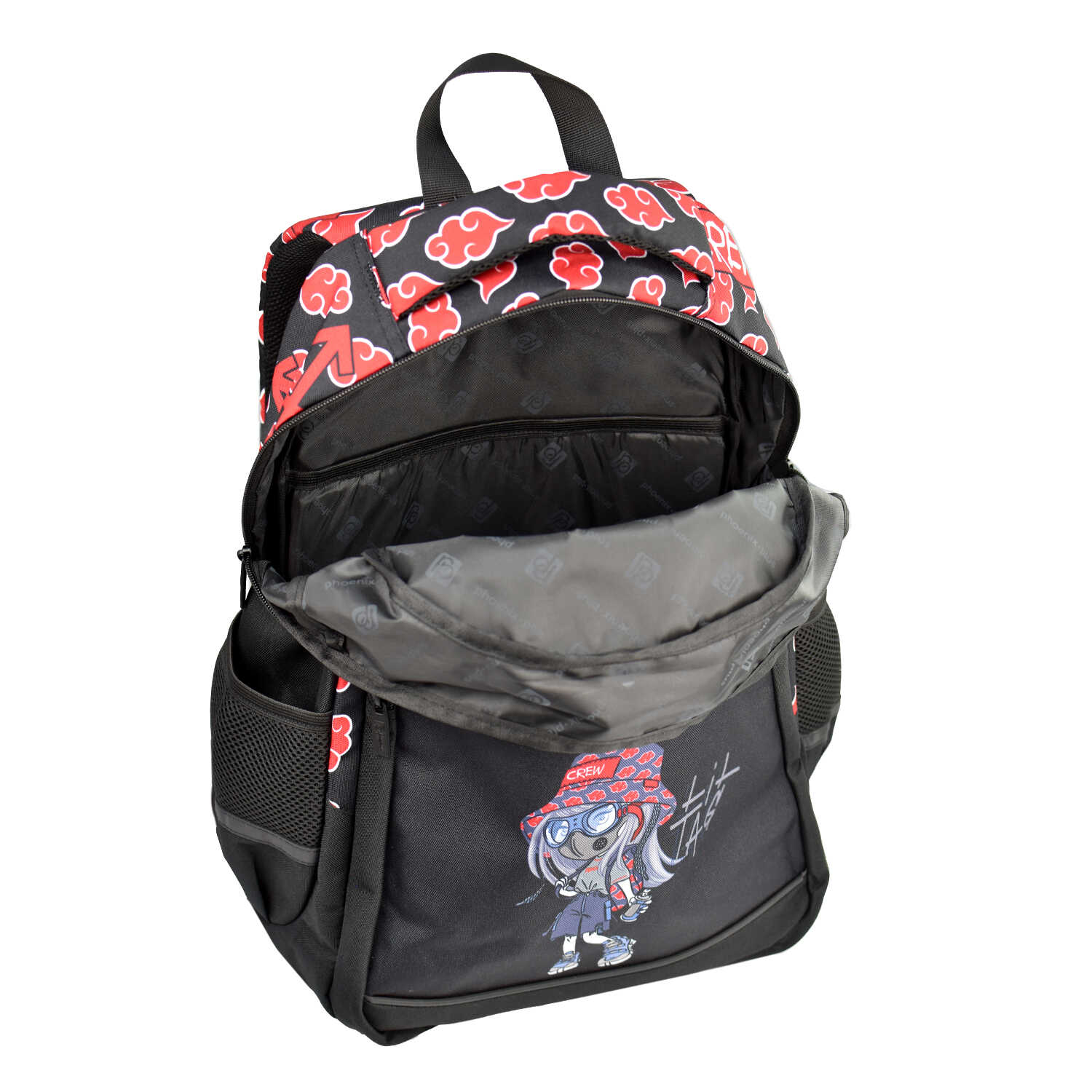 Рюкзак молодежный Феникс+ "Девочка с Баллончиком" с уплотненной спинкой, черный - 4