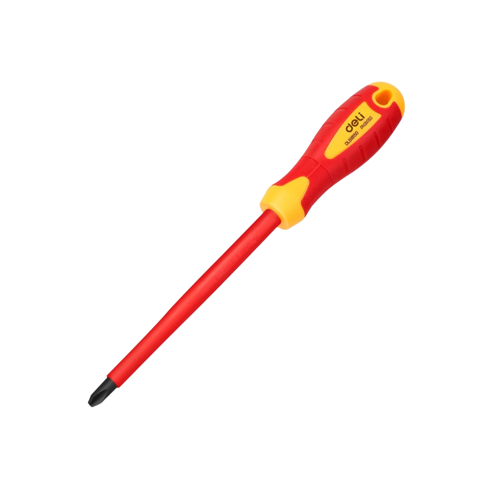 Отвертка диэлектрическая Deli YS EDL518150, PH3х150 мм, желтый, красный