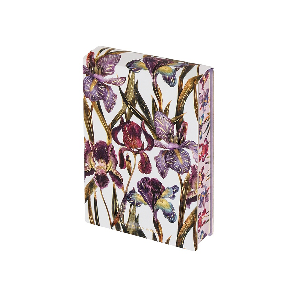 Блокнот "Flora. Ирисы", A6, 250 листов, нелинейный, склейка сверху, белый, розовый