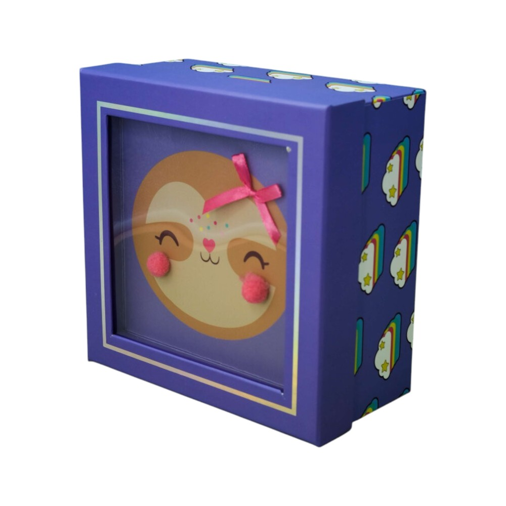 Коробка подарочная "Cute sloth", 19х19х9.5 см