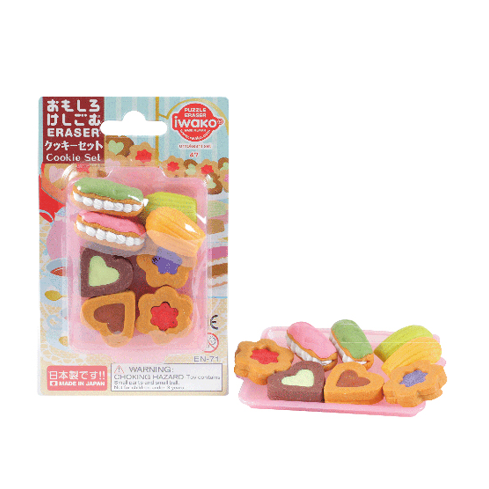 Набор ластиков "IWAKO Cookie Set", 6 шт, ассорти