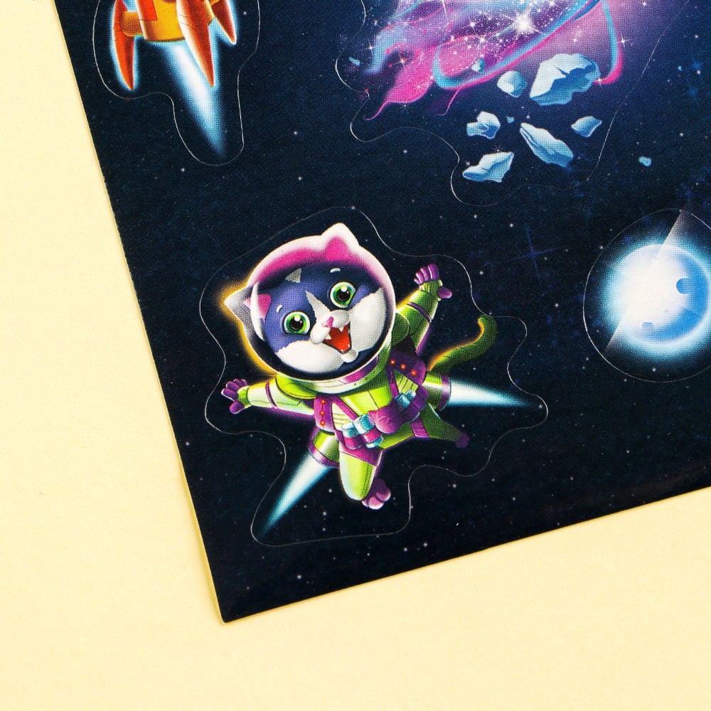 Наклейка бумажная "Космо", 1 лист 11x16 см