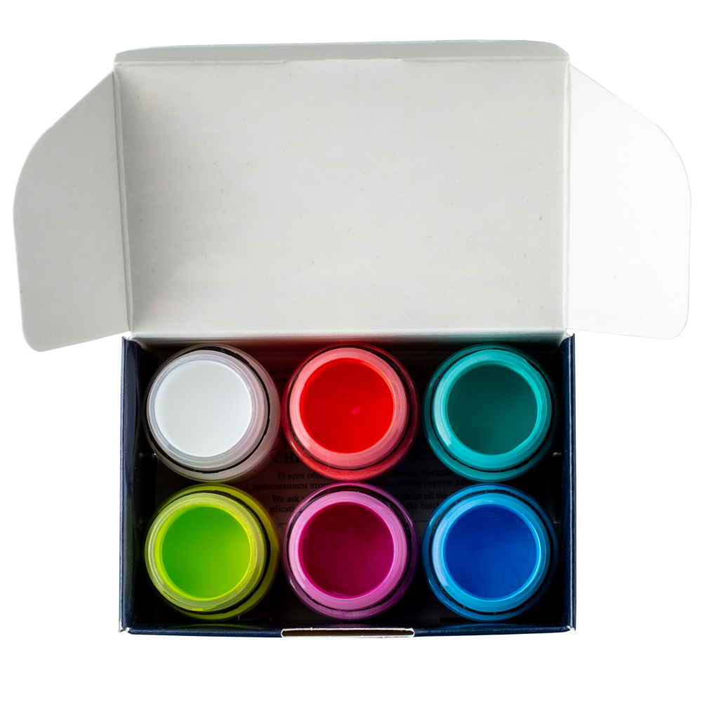 Контур акриловый по ткани "Декола модные оттенки", набор 6 цветов, 20 мл, банки - 7