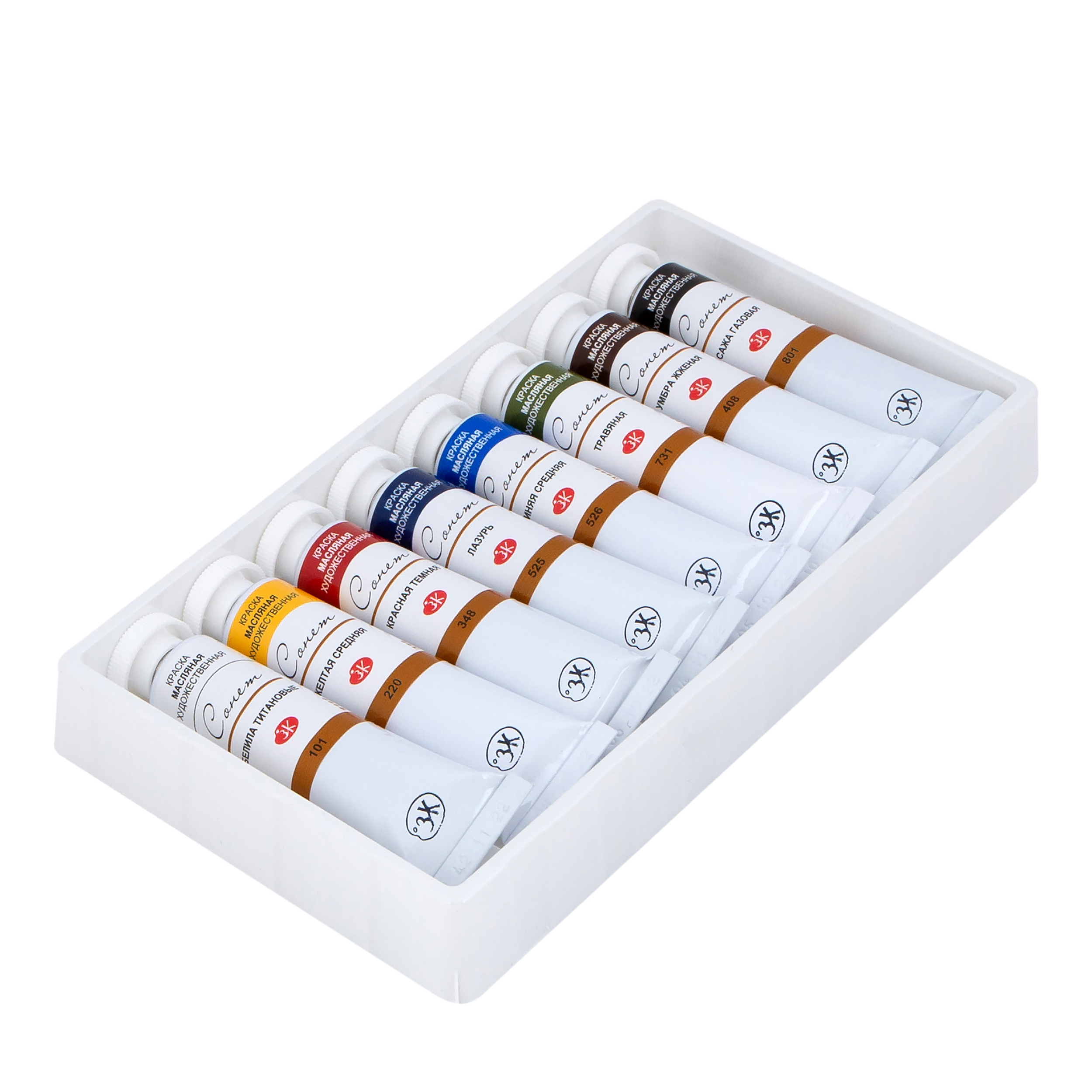 Краски масляные "Сонет", набор 8 цветов, 18 мл, тубы - 5