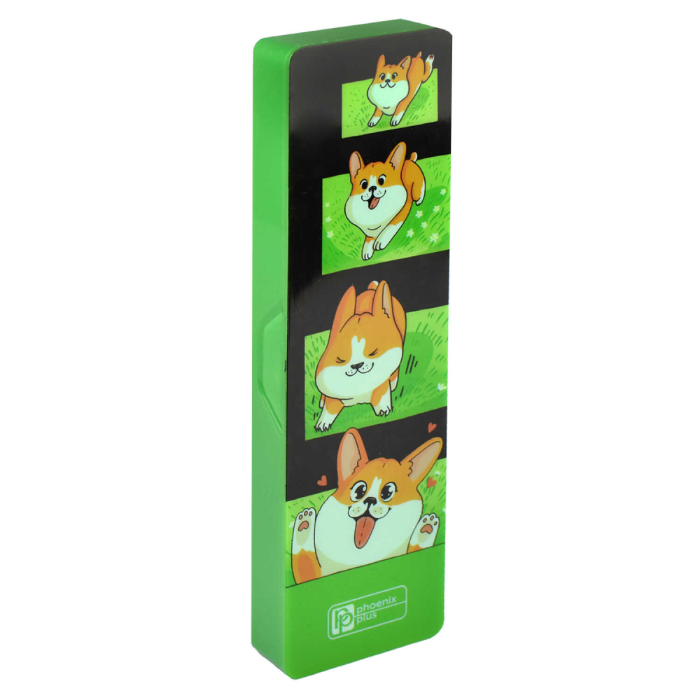 Пенал "Корги" 1 отделение, зеленый - 4