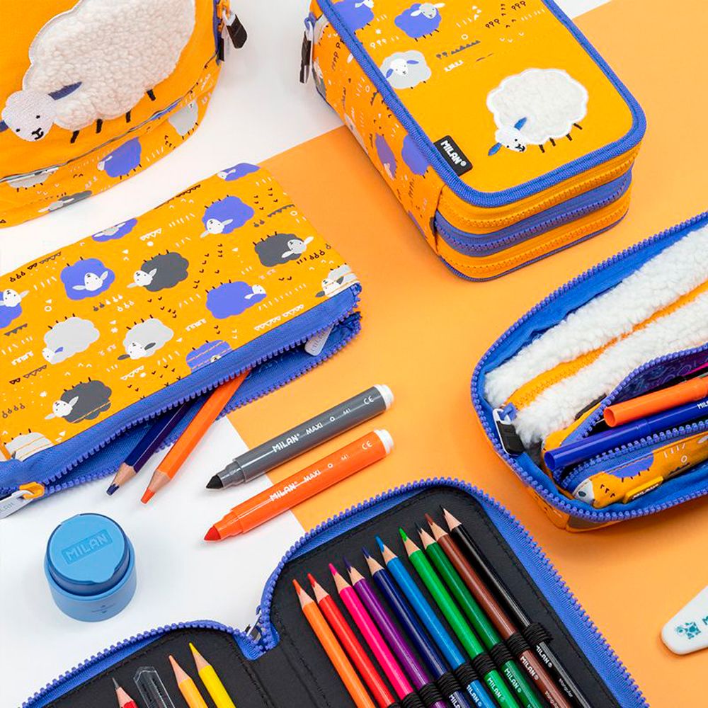 Пенал Milan "Be Wool" с наполнением, 2 отделения - 4