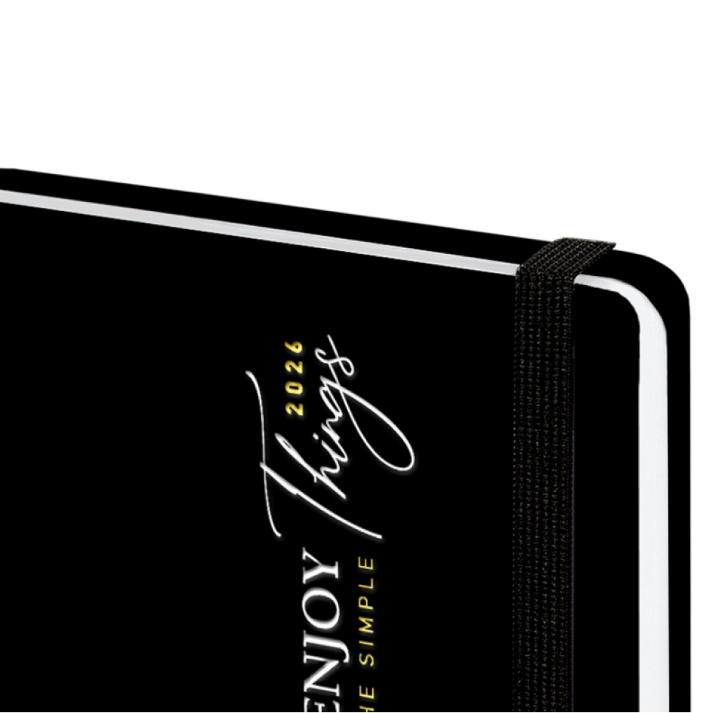 Еженедельник датированный "Розы", черный, белый, 2026