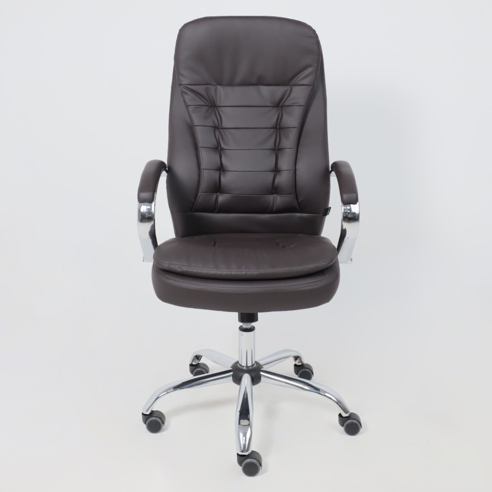 Кресло для руководителя AksHome "Richard new", экокожа, металл, коричневый