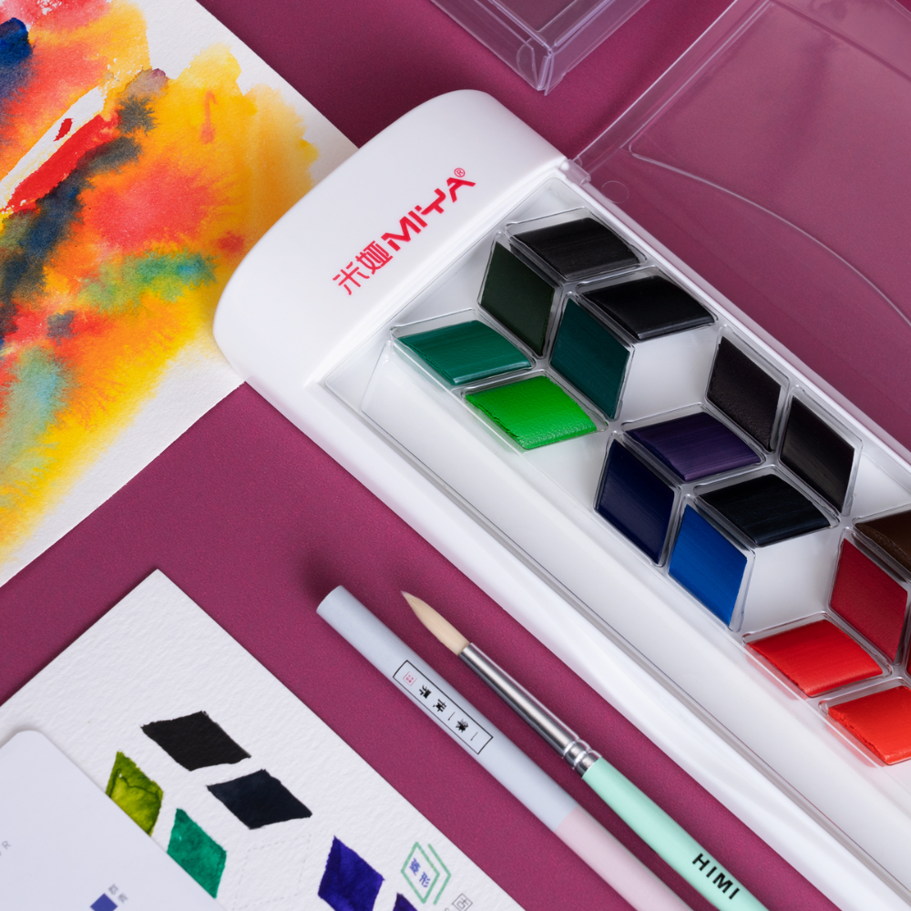 Набор красок акварельных "Himi Rhombus", 36 цветов, кюветы - 4