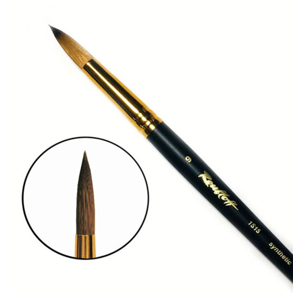 Кисть "Roubloff", имитация колонка, круглая, на короткой ручке №9