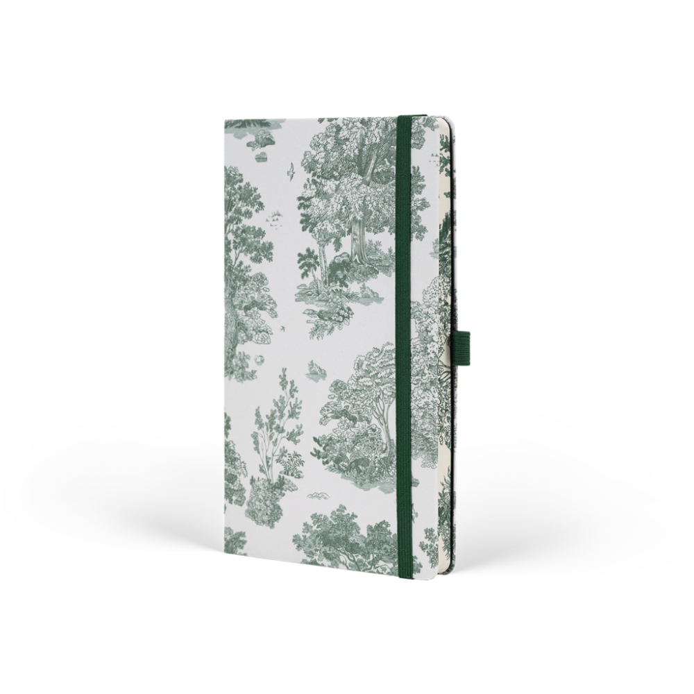 Блокнот "Landscapes evergreen", А5, 96 листов, на резинке, зеленый