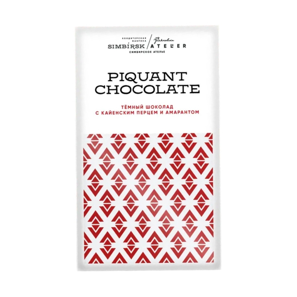Шоколад темный "Пикантный", 60 гр, с кайенским перцем и амарантом