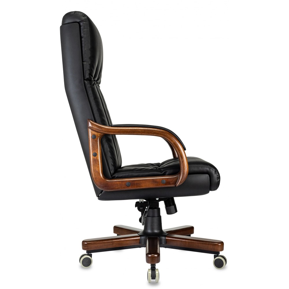 Кресло для руководителя Бюрократ T-9932WALNUT, экокожа, черный, металл, дерево - 4