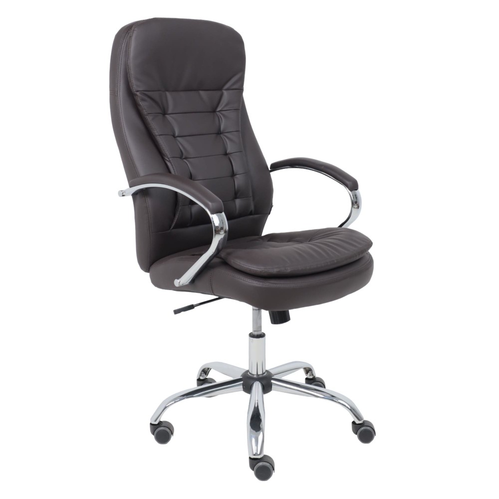 Кресло для руководителя AksHome "Richard new", экокожа, металл, коричневый