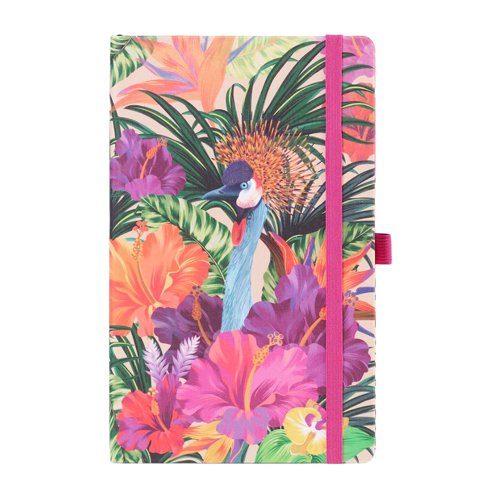 Блокнот "Eden tropical", А5, 96 листов, линейка, на резинке, разноцветный, розовый