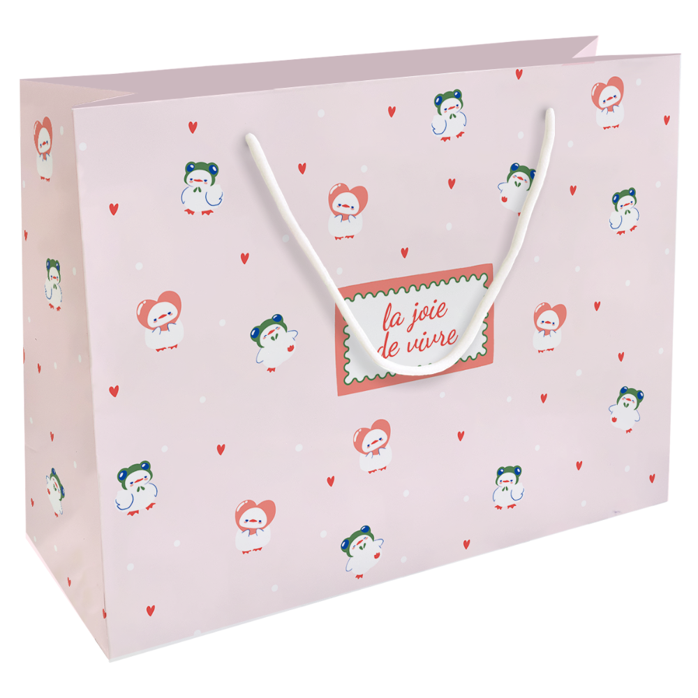 Пакет бумажный подарочный "Love", 36х26х12 см, розовый