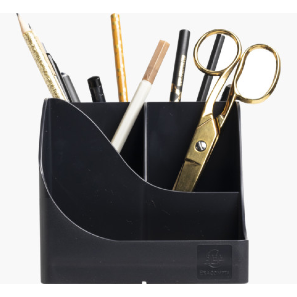 Подставка для ручек "Neo Deco", пластик, 5 делений, черный - 3