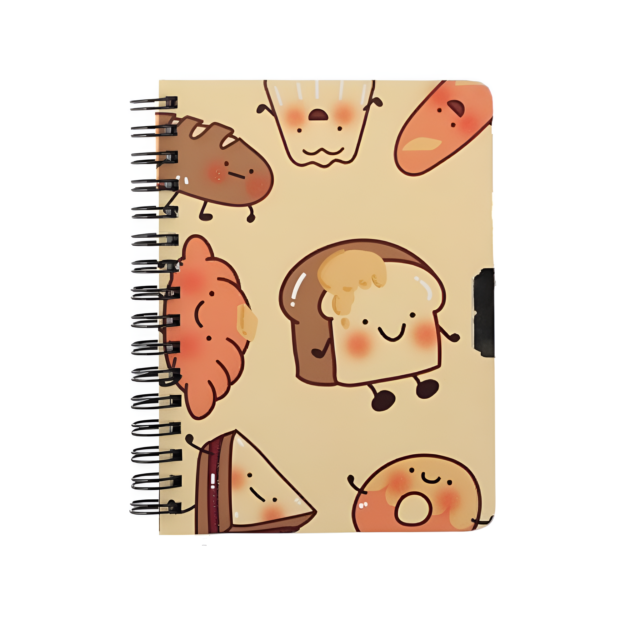 Блокнот "Хлебушек", А6, 60 листов, линейка, на замке, коричневый