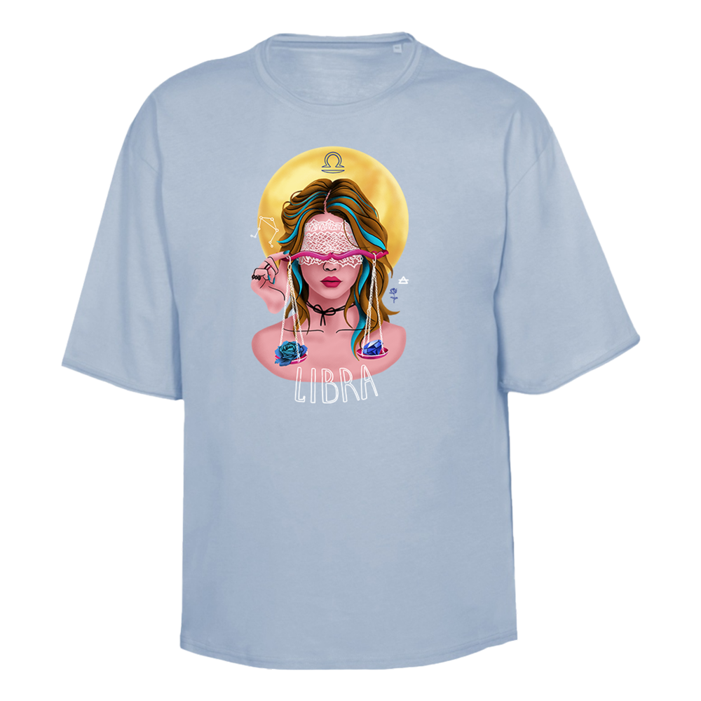 Футболка унисекс "Весы", небесно-голубой, XS-S