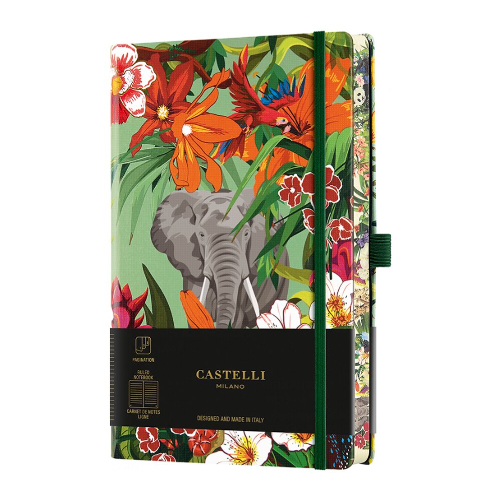 Блокнот Castelli Milano "Eden Elephant", A5, 96 листов, линейка, разноцветный