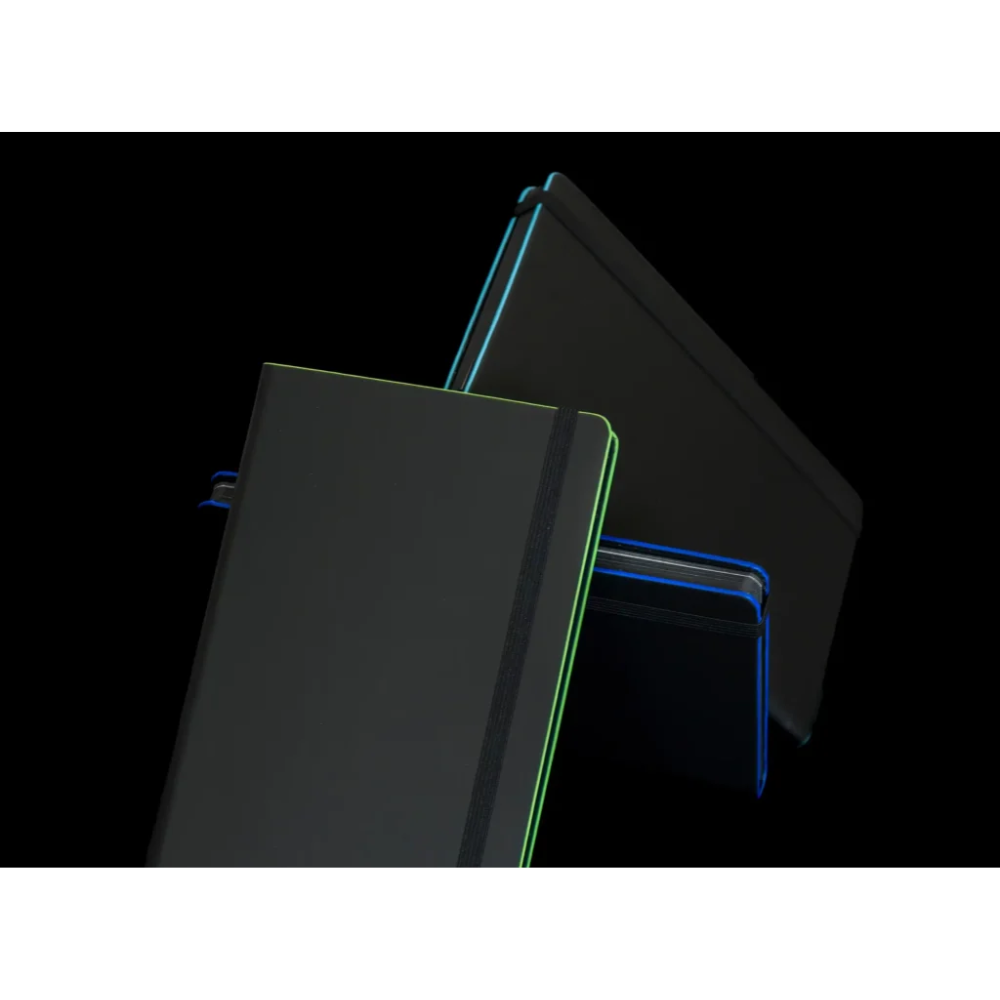 Блокнот "Black Laser Royal Blue", А5, 96 листов, черный