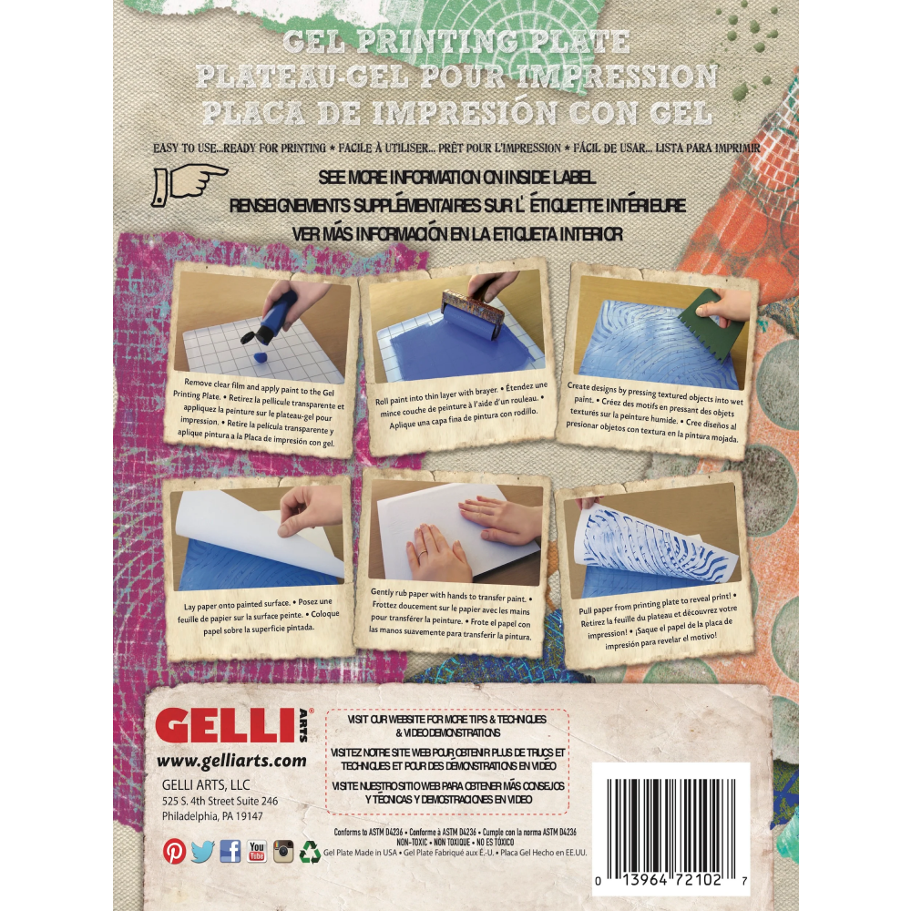 Пластина для печати "Gelli Arts", 22.9х30.5 см