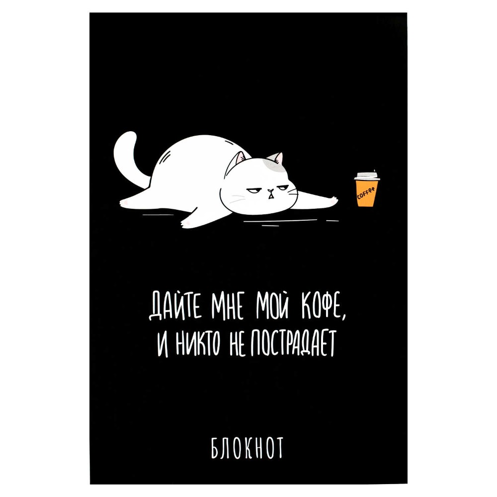 Блокнот "Фразы с характером. Кот", А5, 40 листов, в клетку, черный