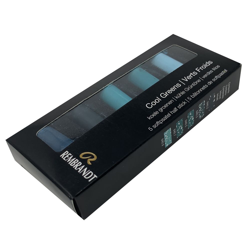 Набор мягкой пастели "Rembrandt Half Pastel", 5 цветов, холодные зеленые - 3