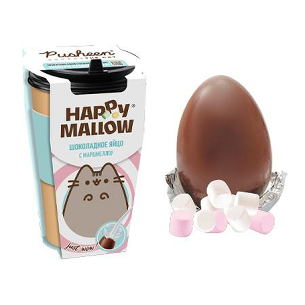 Яйцо шоколадное "PUSHEEN Happy Mallow", 70 г, с маршмеллоу