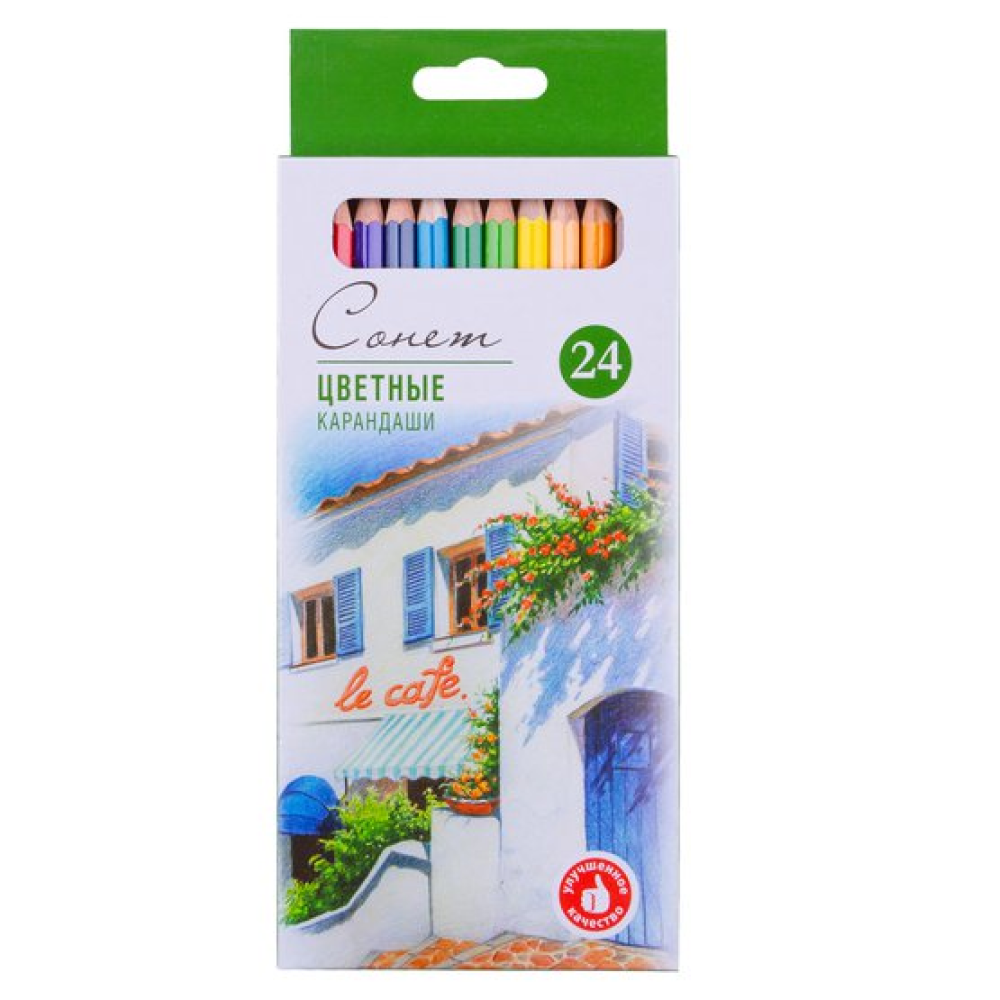 Набор цветных карандашей "Сонет", 24 цвета