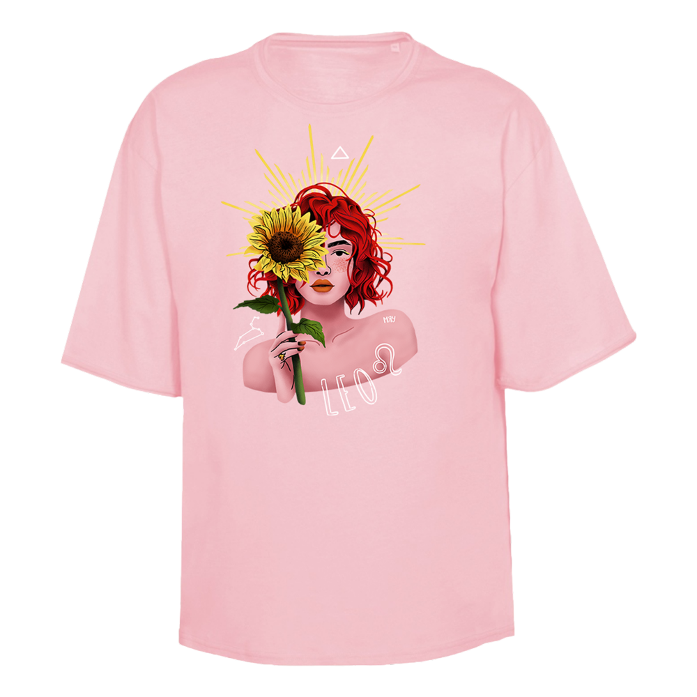 Футболка унисекс "Лев", розовый, XS-S