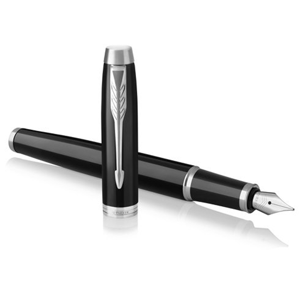 Ручка перьевая Parker "IM Black Lacquer CT", M, металлическая, подарочная упаковка, черный, патрон черный - 2