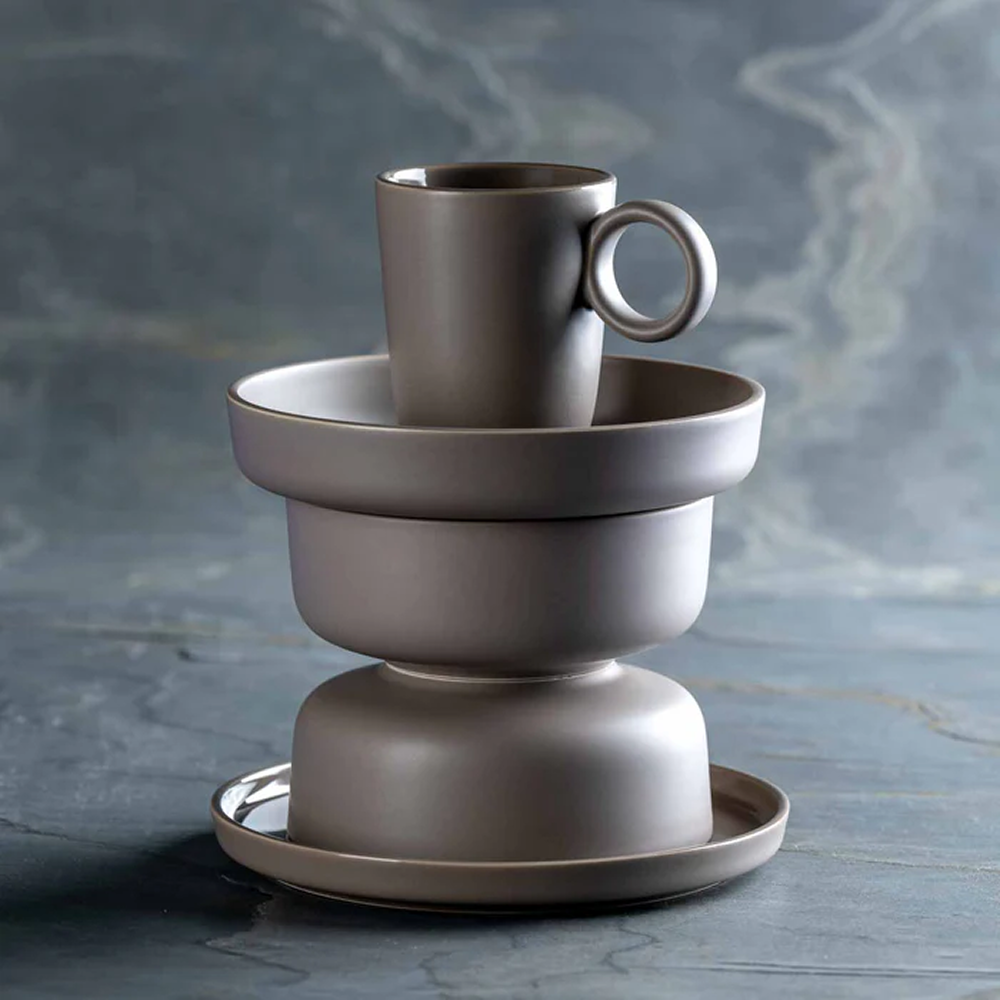 Тарелка керамическая "ROMA", 22 см, серо-коричневый - 5