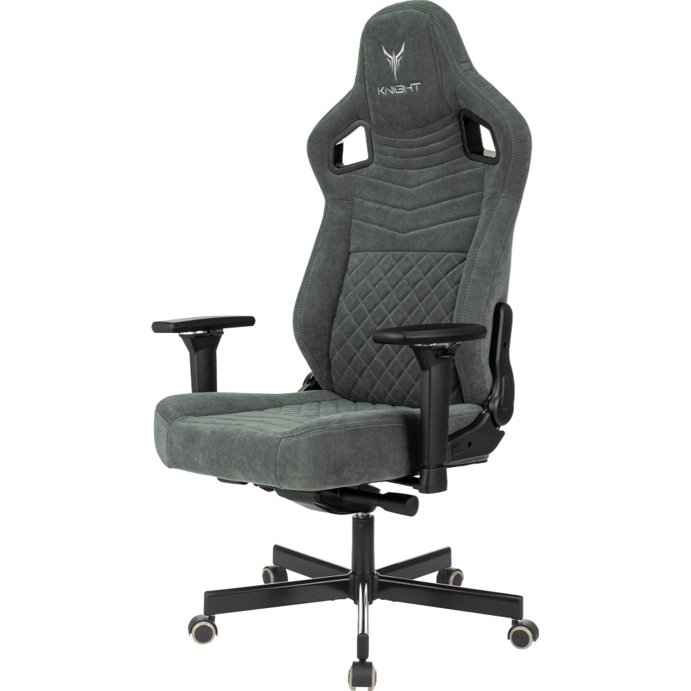 Кресло игровое Бюрократ Knight Hunter, искусственная замша, серый - 11