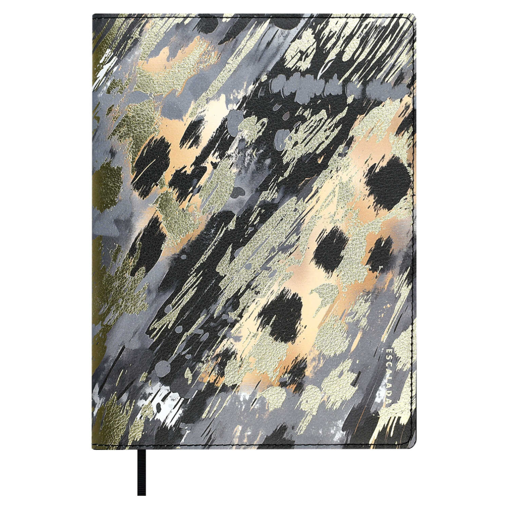 Книга записная "Леопард", А5+, 120 листов, клетка, золотой