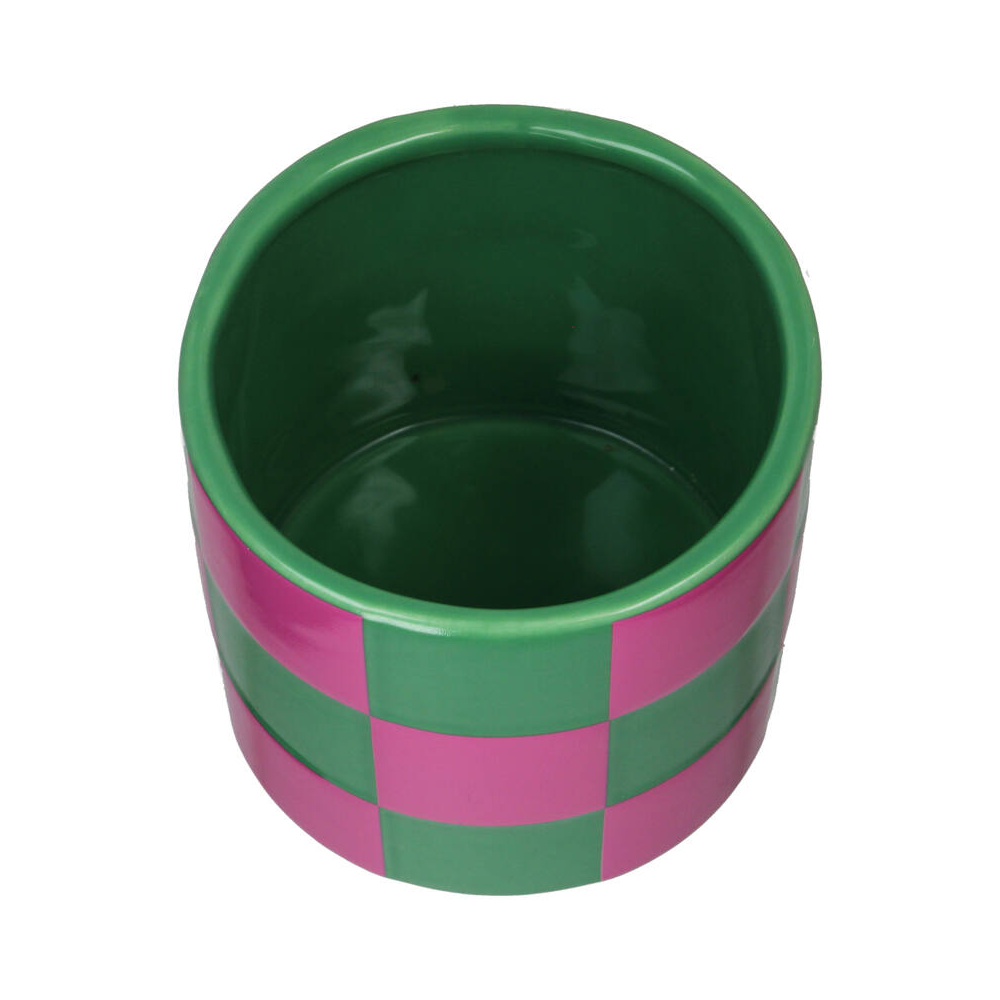 Кашпо "Blocks", доломит, розовый, зеленый