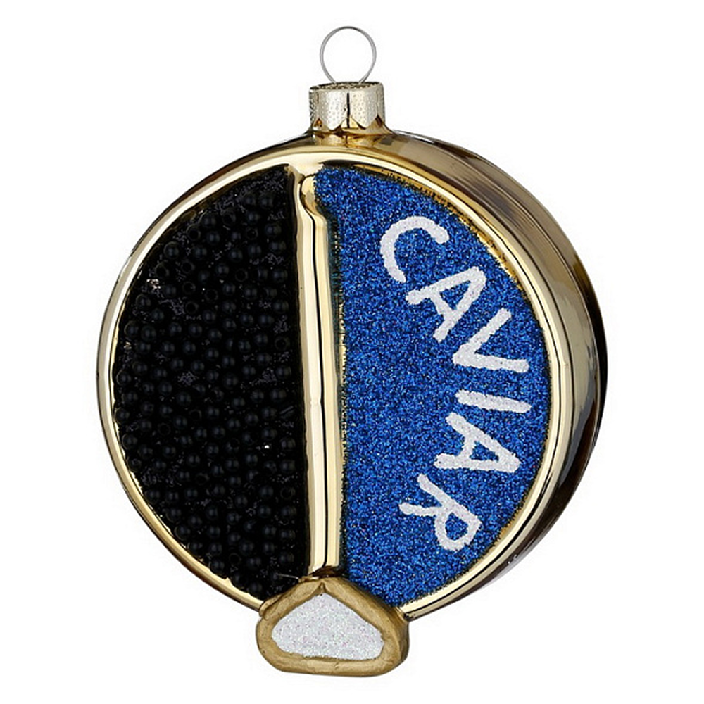 Украшение елочное "Икра черная", 8,5 см, стекло, черный, синий