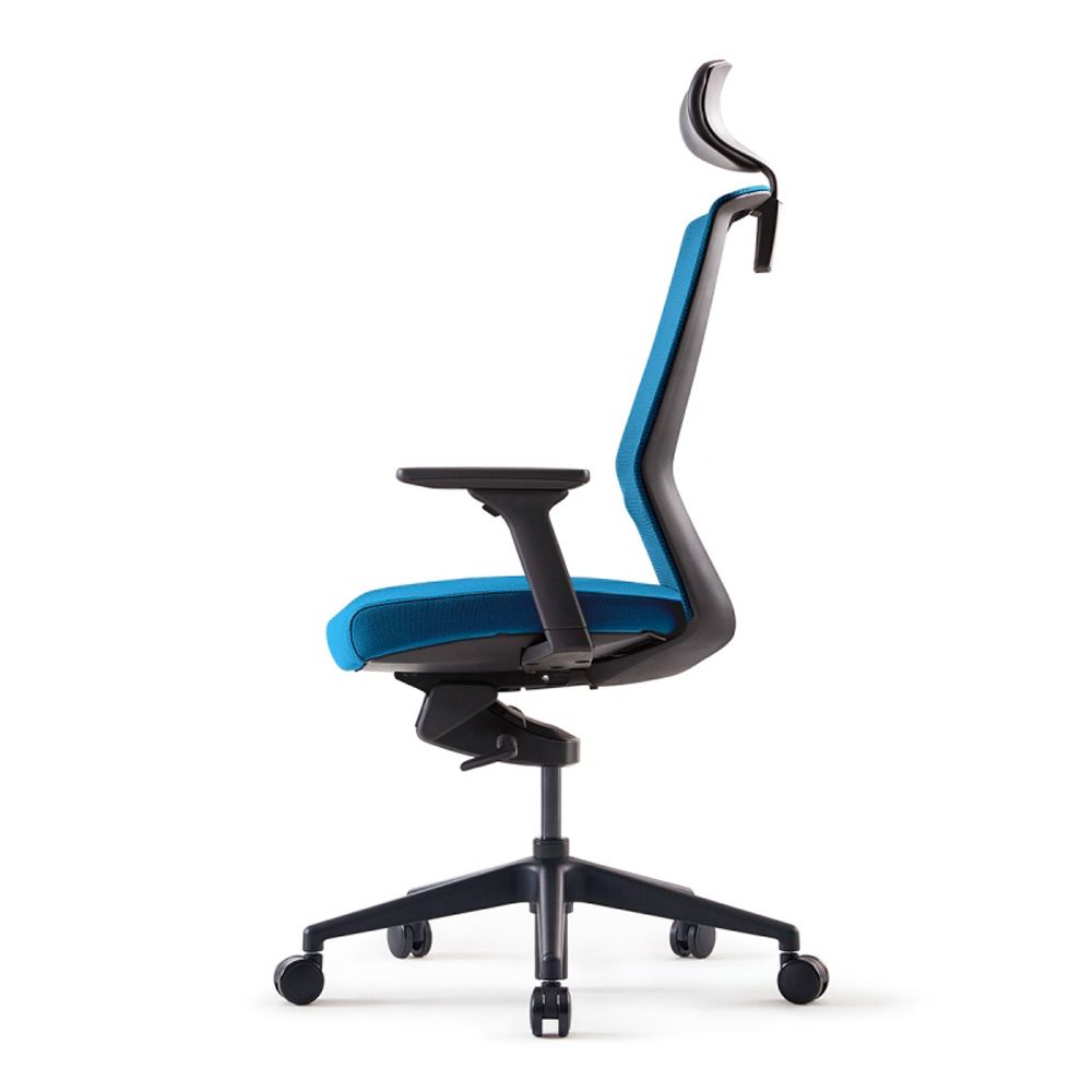 Кресло для руководителя BESTUHL "J1", сетка, ткань, пластик, синий  - 3