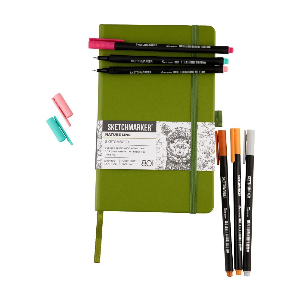 Ручка капиллярная "Sketchmarker Artist fine pen Mid", 6 шт