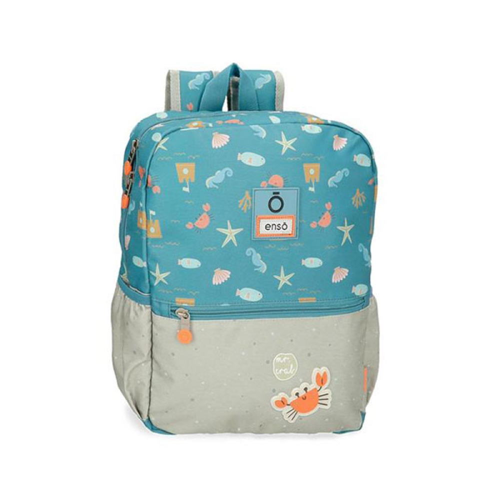 Рюкзак детский "Mr. Crab", 32 см, полиэстер, синий, серый