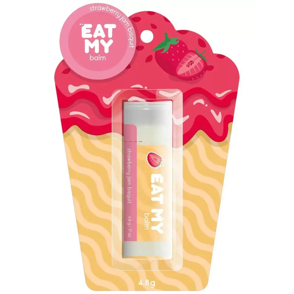 Бальзам для губ "Eat My", 4.8 г, аромат бисквит с клубничным джемом 