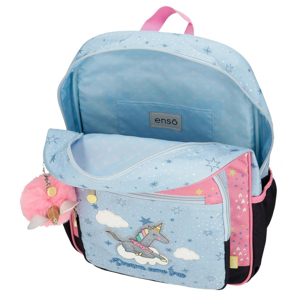 Рюкзак школьный Enso "Dreams come true", M, голубой, розовый - 3