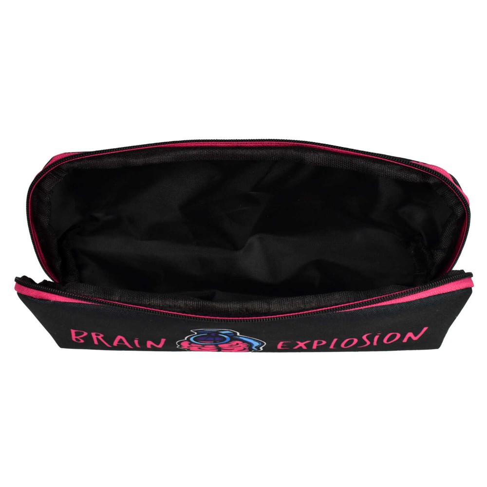 Пенал Феникс+ "Взрыв мозга", 1 отделение, черный, розовый